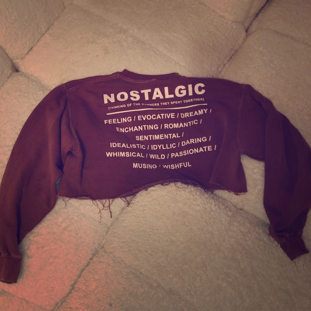 Urban Outfitters Nostalgic Red Cropped Sweatshirt